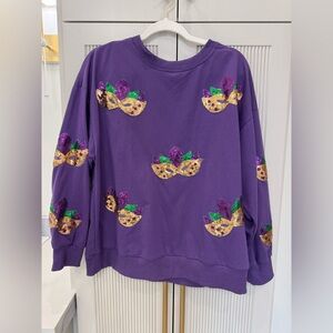 BiBi Purple Mardi Gras Sweatshirt